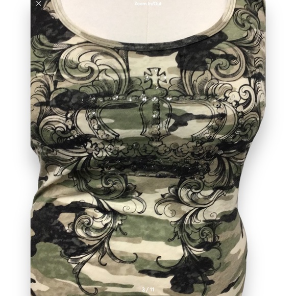 La Mamba Juniors Camo Cross and Crowns with Glitter Graphic Tank - Picture 2 of 15
